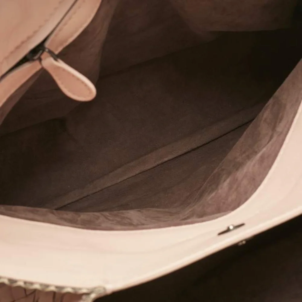 ❤️Authentic Bottega Veneta Salmon/Beige Intrecciato Leather and Snakeskin Tote❤️ - Picture 8 of 12